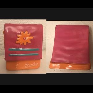 Rare Mattel Barbie Ceramic Collectible Purse Bag Toothbrush Holder Flower